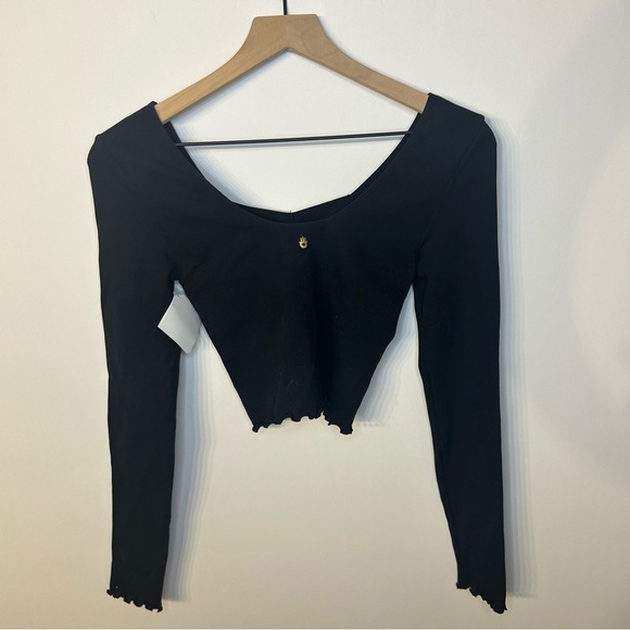 *NWT* Spiritual Gangster Black Sweetheart Seamless Long Sleeve Top, Size XS/S - Picture 7 of 11